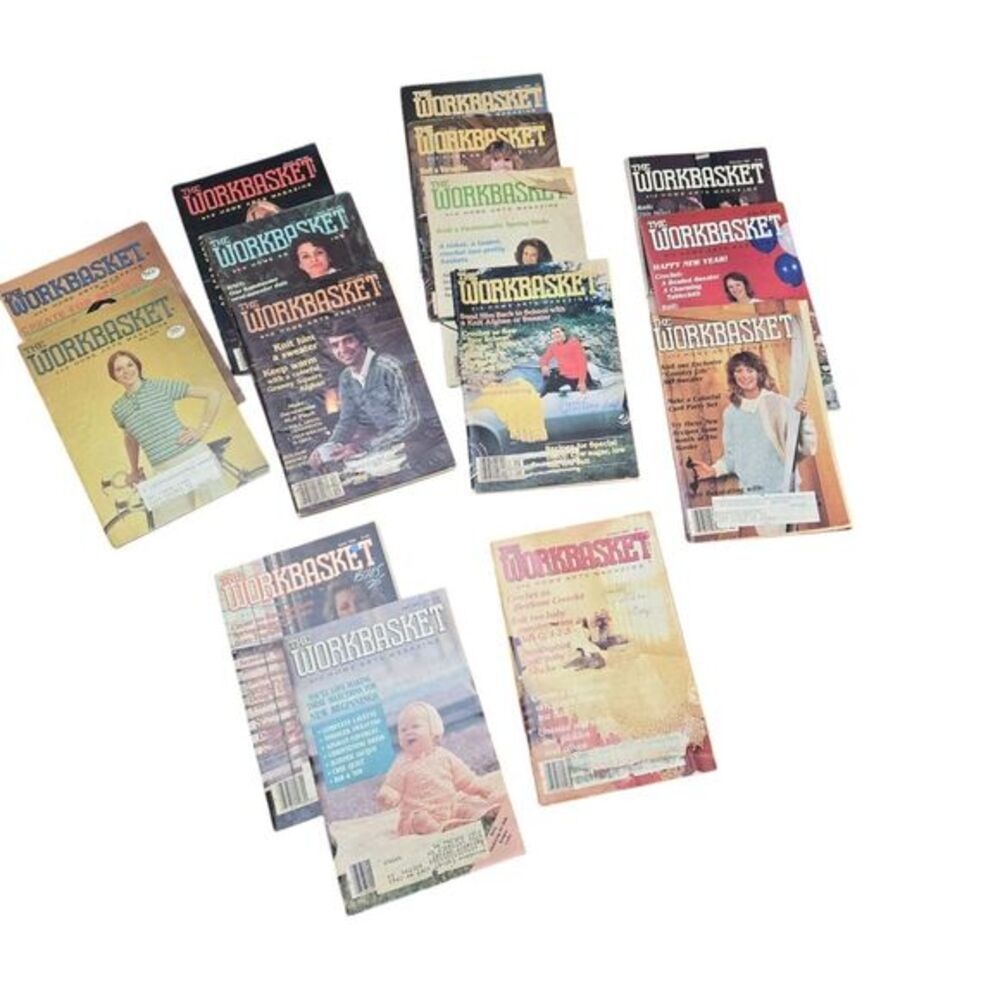 Lot of 15 VTG Workbasket 1970-80s Home Arts‎ Crafts DIY Periodicals